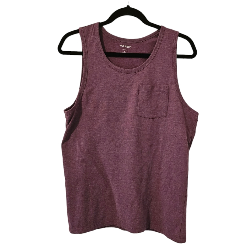 Purple Old Navy Men's Front Pocket Tank Top